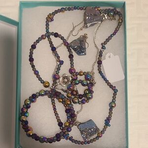 Iridescent Beaded Jewelry Set